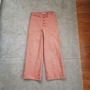 Madewell Tall Emmett Wide-Leg Crop Pants Coral